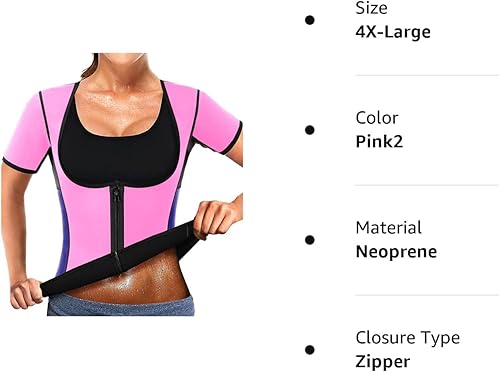 Miniatura 8 de NonEcho - Camisa de neopreno para mujer adelgazante con mangas, para sauna, spa, para ejercicio, para la pérdida de peso