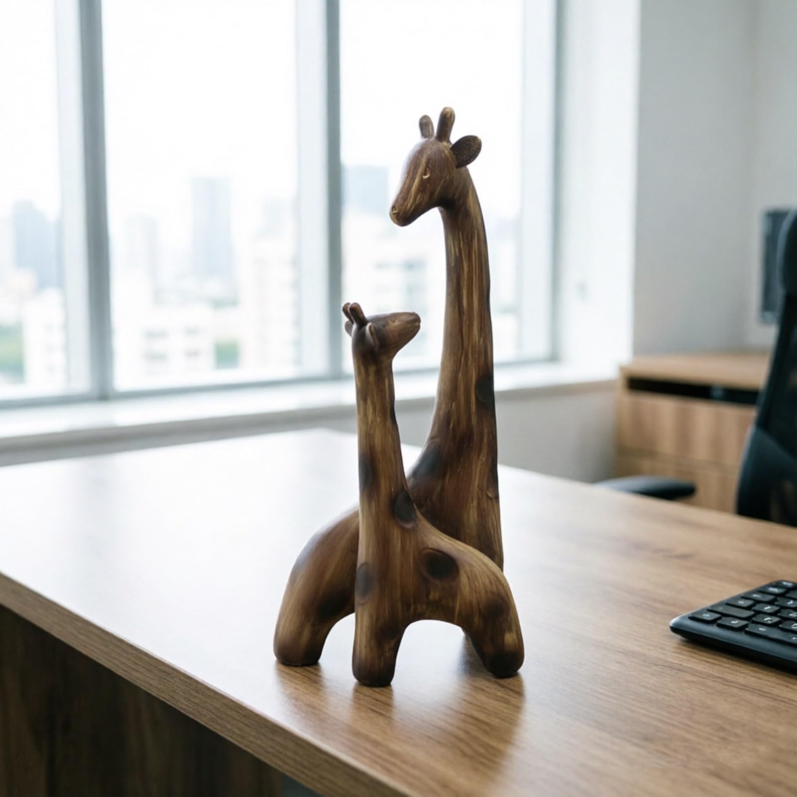 YUZDNM Giraffes Statue and Sculpture Decor, Mom-and-Baby Giraffe Figurine, Creative Desktop Decorative Ornaments