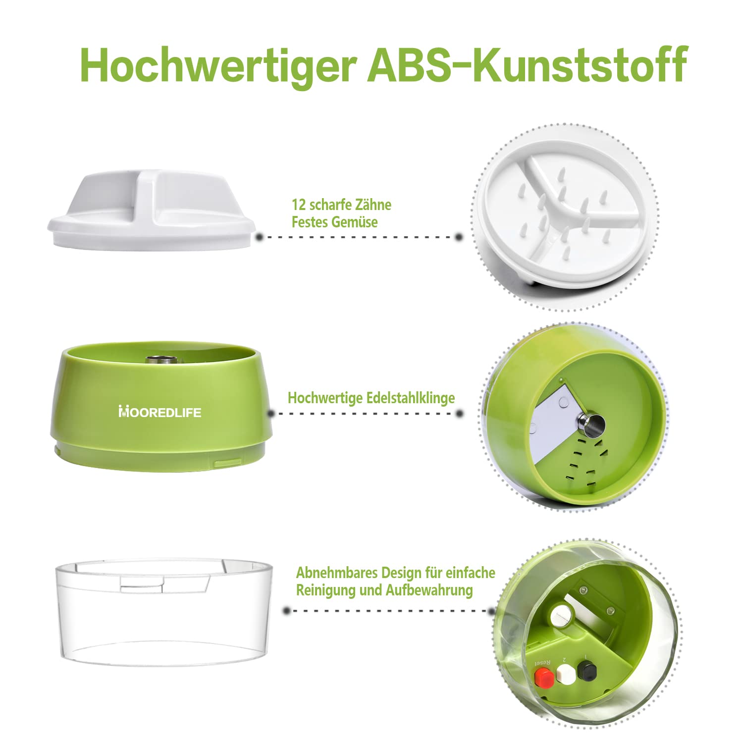 MOOREDLIFE Spiralschneider 4in1 - Gemüseschneider Für Zucchini & Karotten