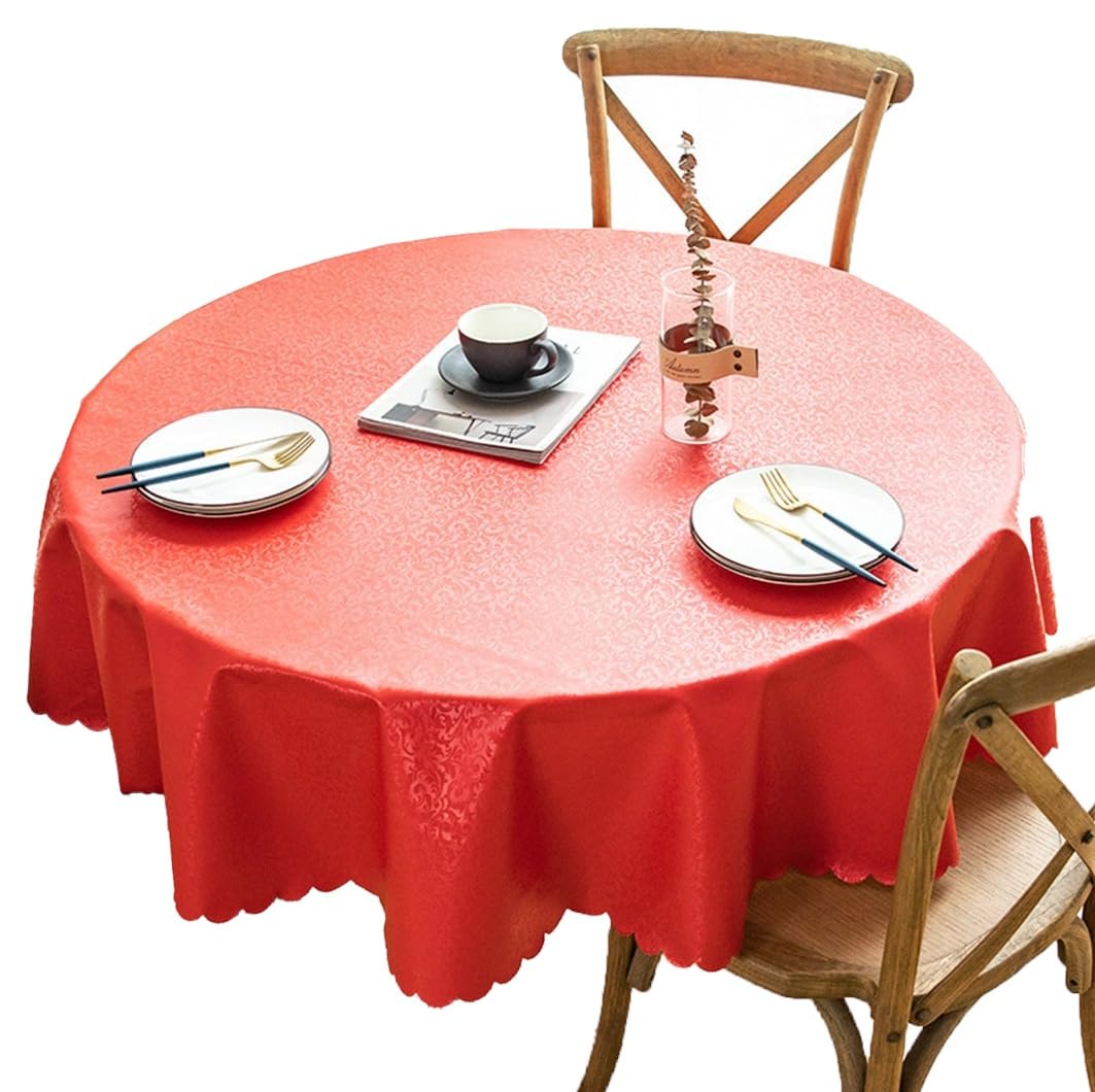 Nappe ronde en PU étanche 180cm couverture table antidérapante hôtel