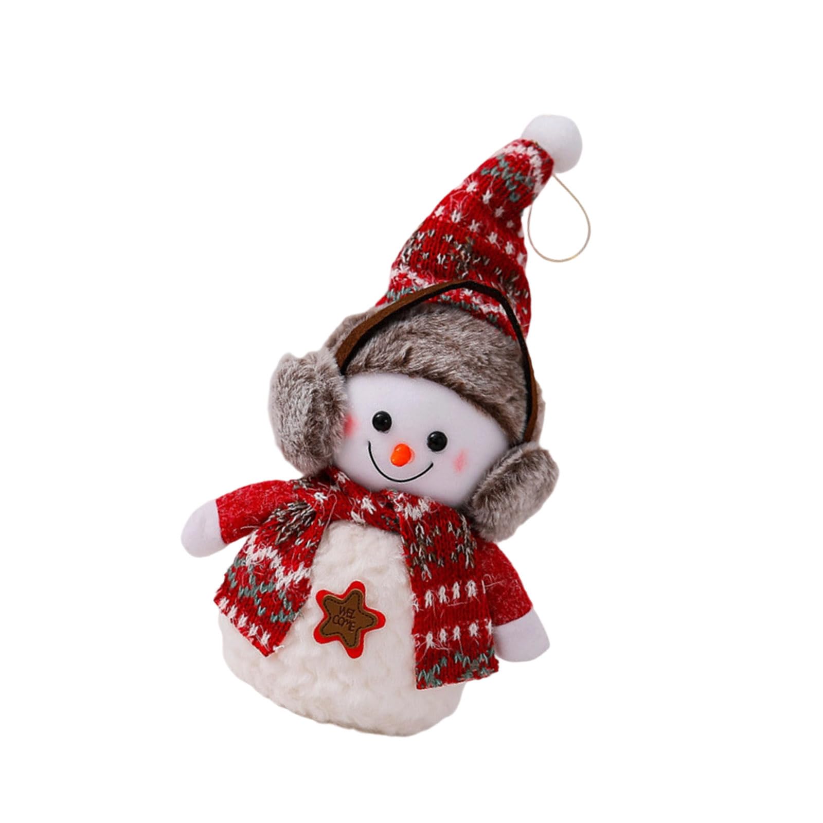 Kalttoy M Festival Cotton Snowman Doll Decoration Soft Plush Doll For Christmas Tree Antels Shelf Holiday Tabletop Display Holiday Snowman Decoration