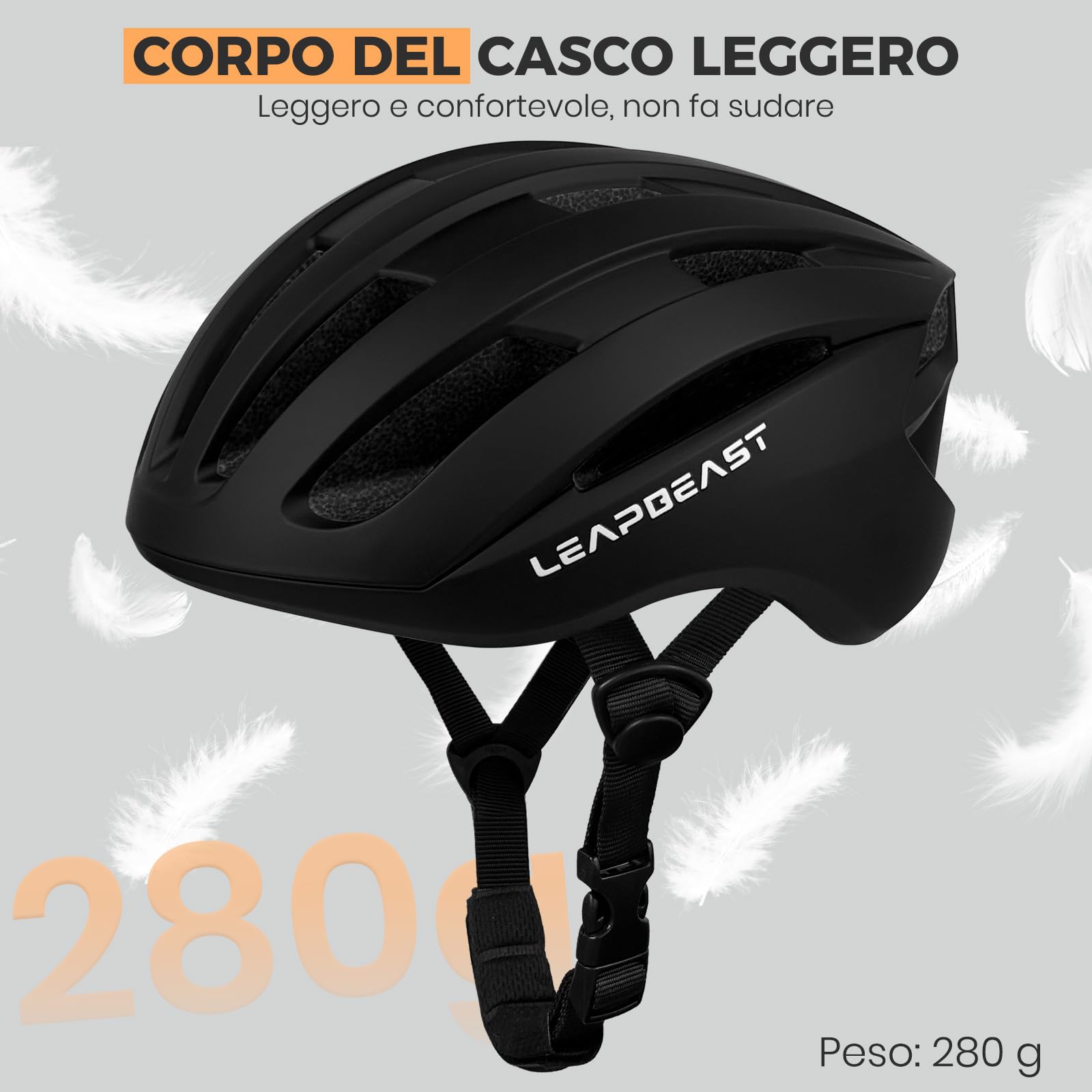 LeapBeast Caschetto Bici, Caschetto Monopattino Adulto, Casco Ben Ventilato e Regolabile,Casco per Bici con imbottitura rimovibile per Bicicletta, Ebike e Monopattino Elettrico