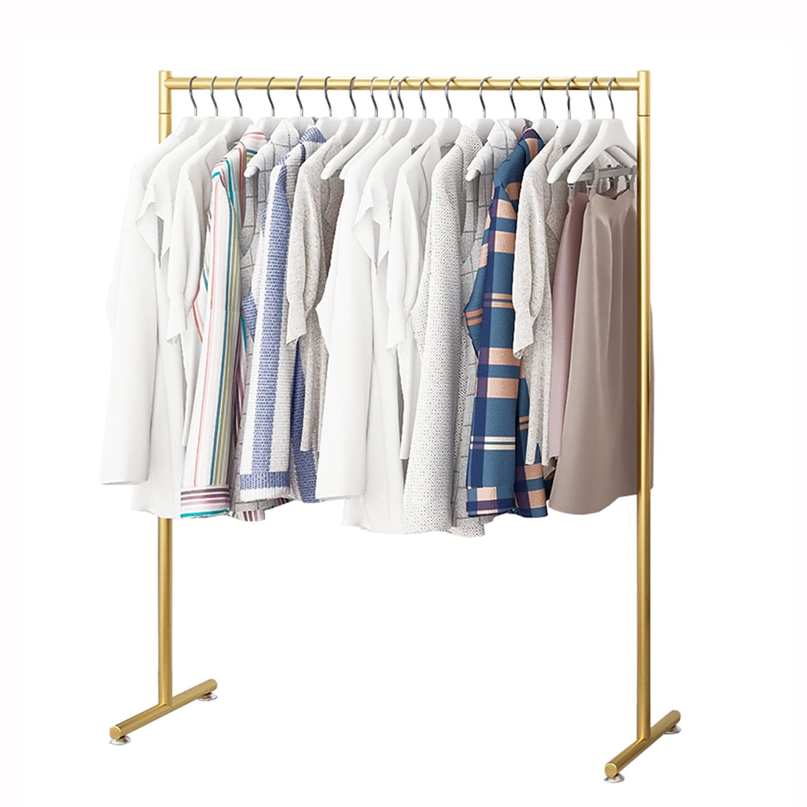 FGXHHS Freestanding Metal Coat Rack - Stylish Clothing Organizer & Garment Display Shelf, Creative Clothes Rail Hanger for Home Retail, 120x40x160cm, Elegant Golden Finish