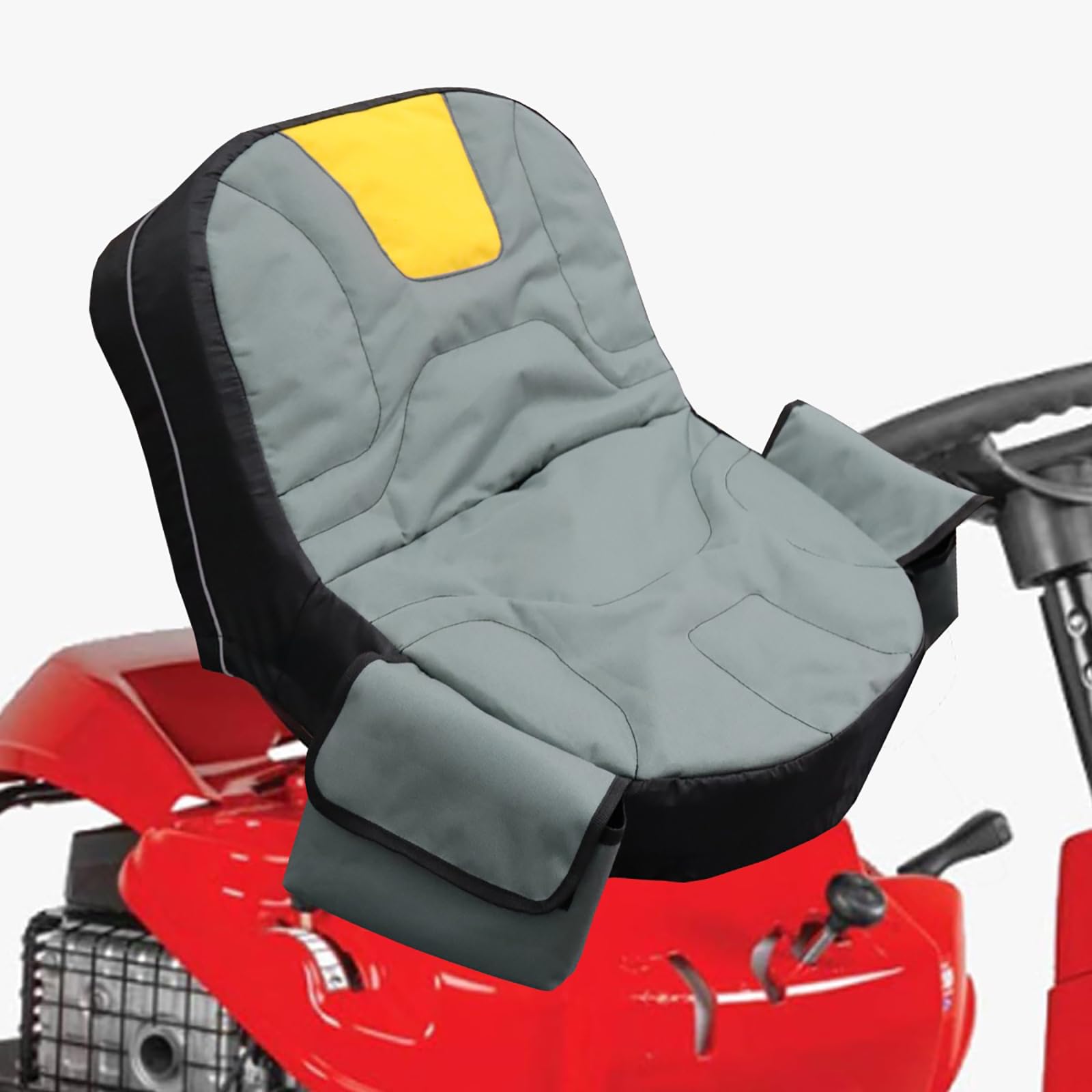 FALMDCQ Tractor Seat Cover, Compatible with Cub Cadet Ultima ZT2 60 2019-2026, Riding Lawn Mower Seat Protector with Dual Storage Pockets,4-Grey B