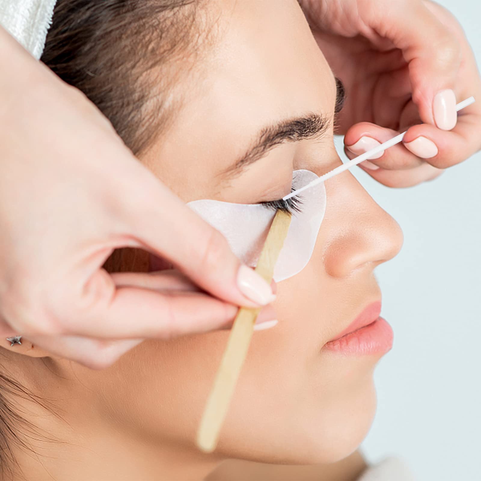 Cepillo de Extensión de Pestañas, Micro Aplicador Mascara, 100 Piezas Herramienta de Injerto (Blanco)