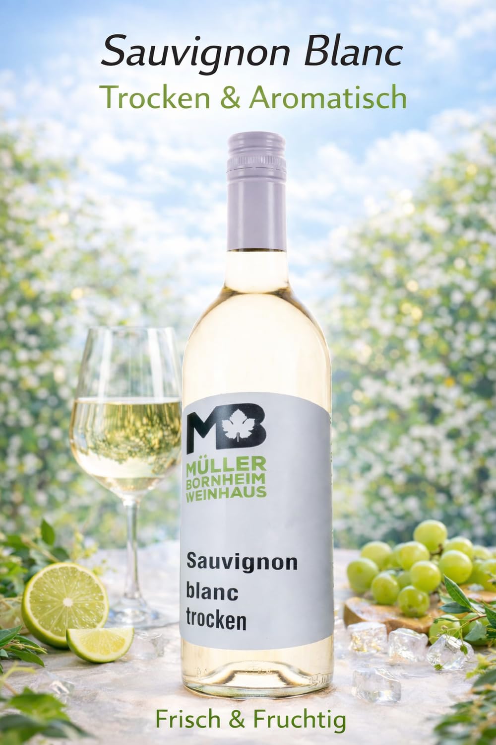 Weinhaus Müller Bornheim Sauvignon Blanc Trocken - 18x0,75L Pfalz Weißwein