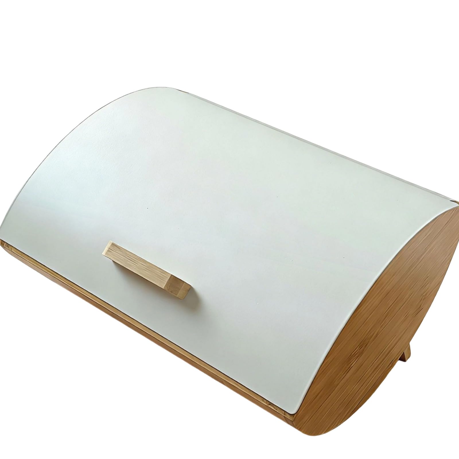 Msioytog Wooden Lid Storage Container for Bakery Items Fruits Snacks with Stainless Steel Top Large Bread Storage Solution