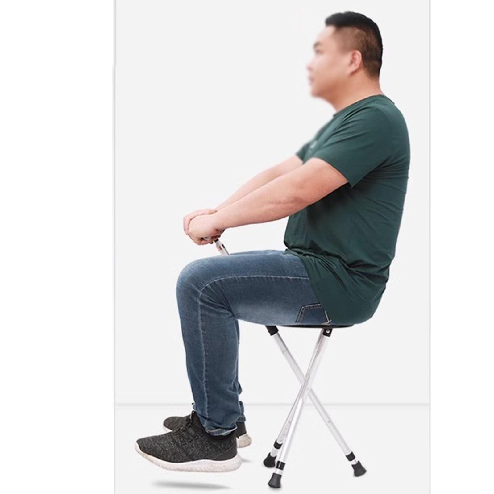 Bastón de aleación de Aluminio con luz, Taburete de bastón Plegable para Mujeres y Hombres, portátil, Adecuado para Personas Mayores, bastón para discapacitados