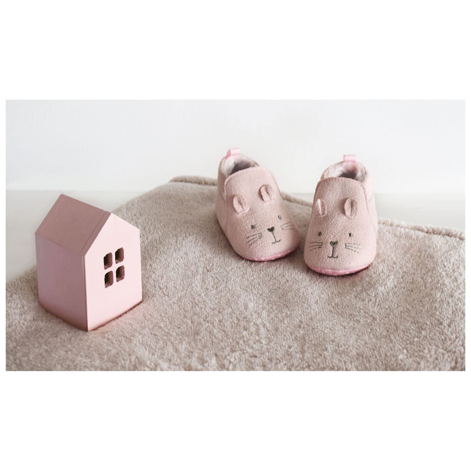 Image secondaire de Doudou et Compagnie - Chaussons Bébé Naissance Rose - 0/6 Mois - DC3708