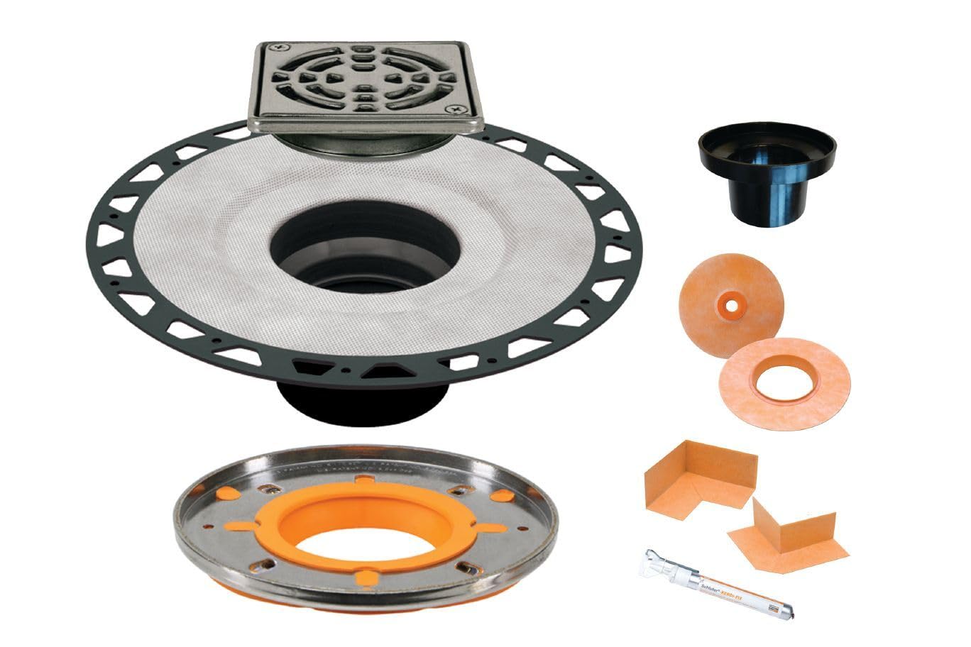 Schluter Kerdi-Drain-A Adapt Kit with Integrated Bonding Flange