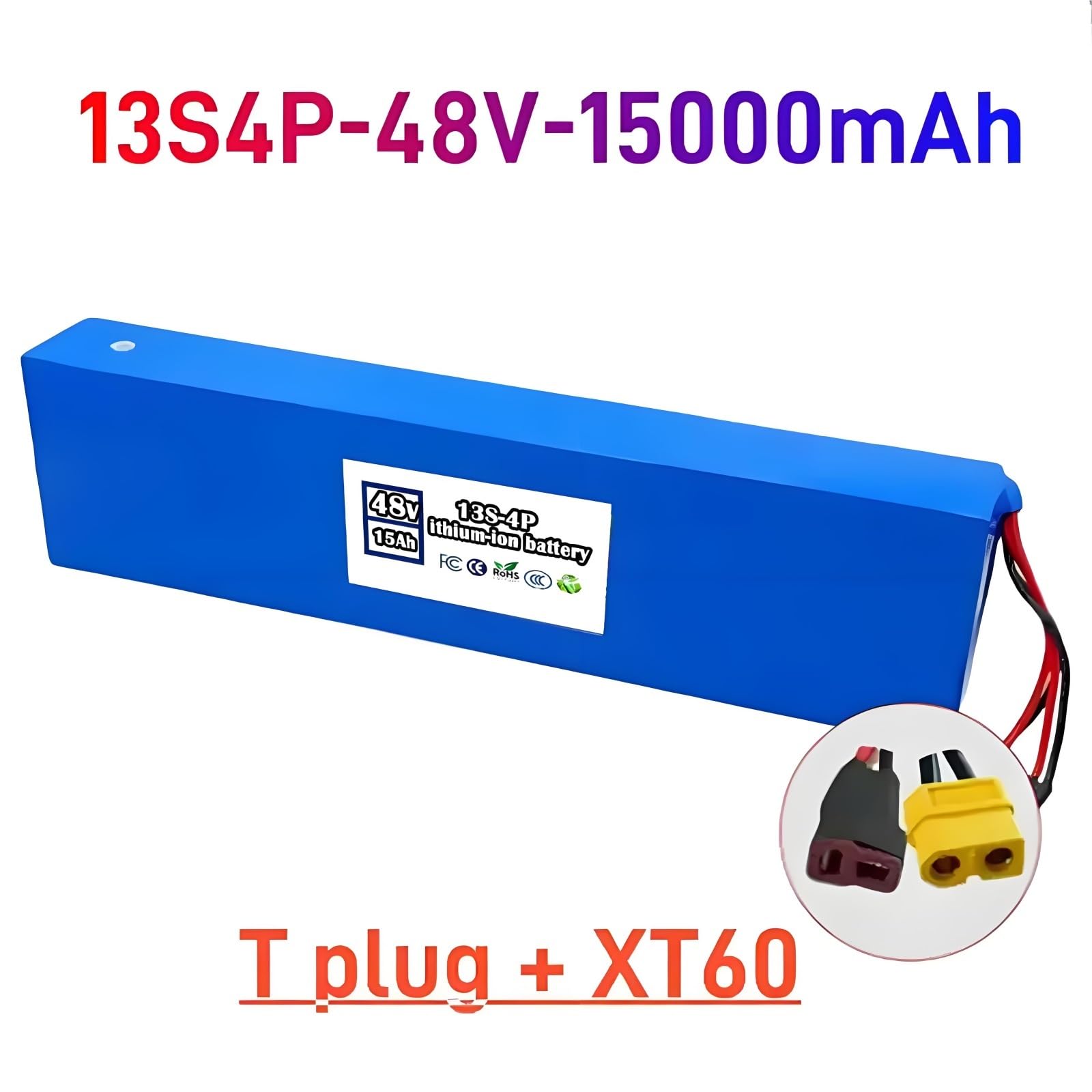 Batteria Litio Ionico 48V 15Ah 13S4P 18650 per Kugoo M4 M4 Pro Max Speed T XT60 Spina 400x110x50mm