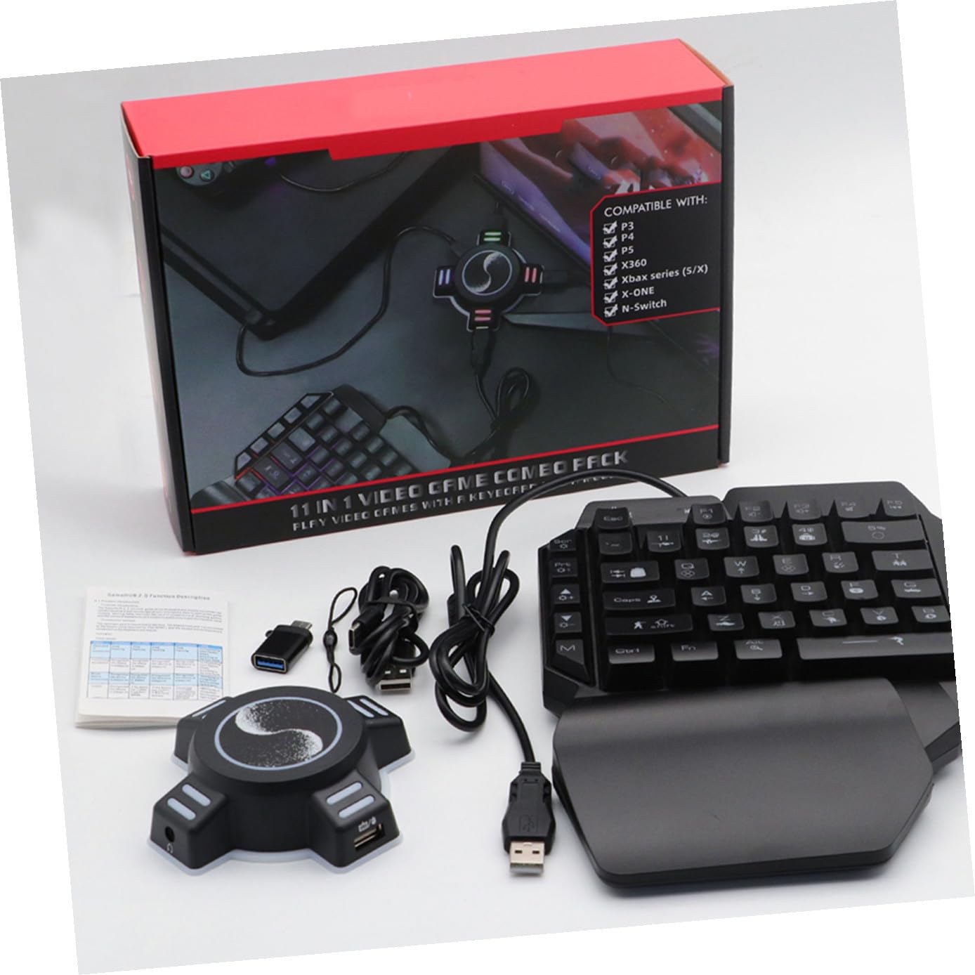 OSALADI Adaptateur Pratique et Résistant Clavier et Souris en ABS Noir Compatible avec Switch et Autres Consoles pour Console de Jeux pour Gamers en Bureaux et Cafés