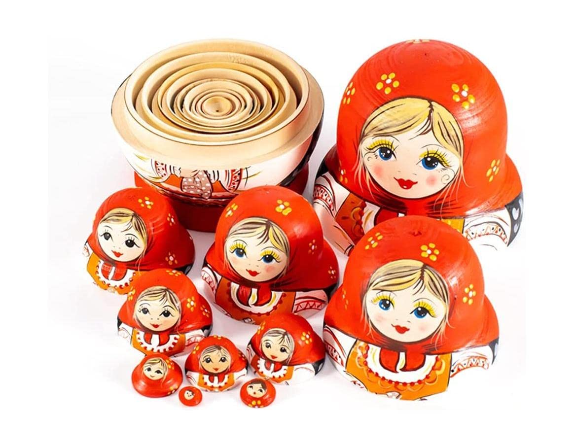 Matrioszka Handgeschilderde Russische Nesting Doll Houten Home Decor Matryoshka Set Babushka Nesting Dolls Set Van 10 Stapelen Geneste Set zabawny prezent