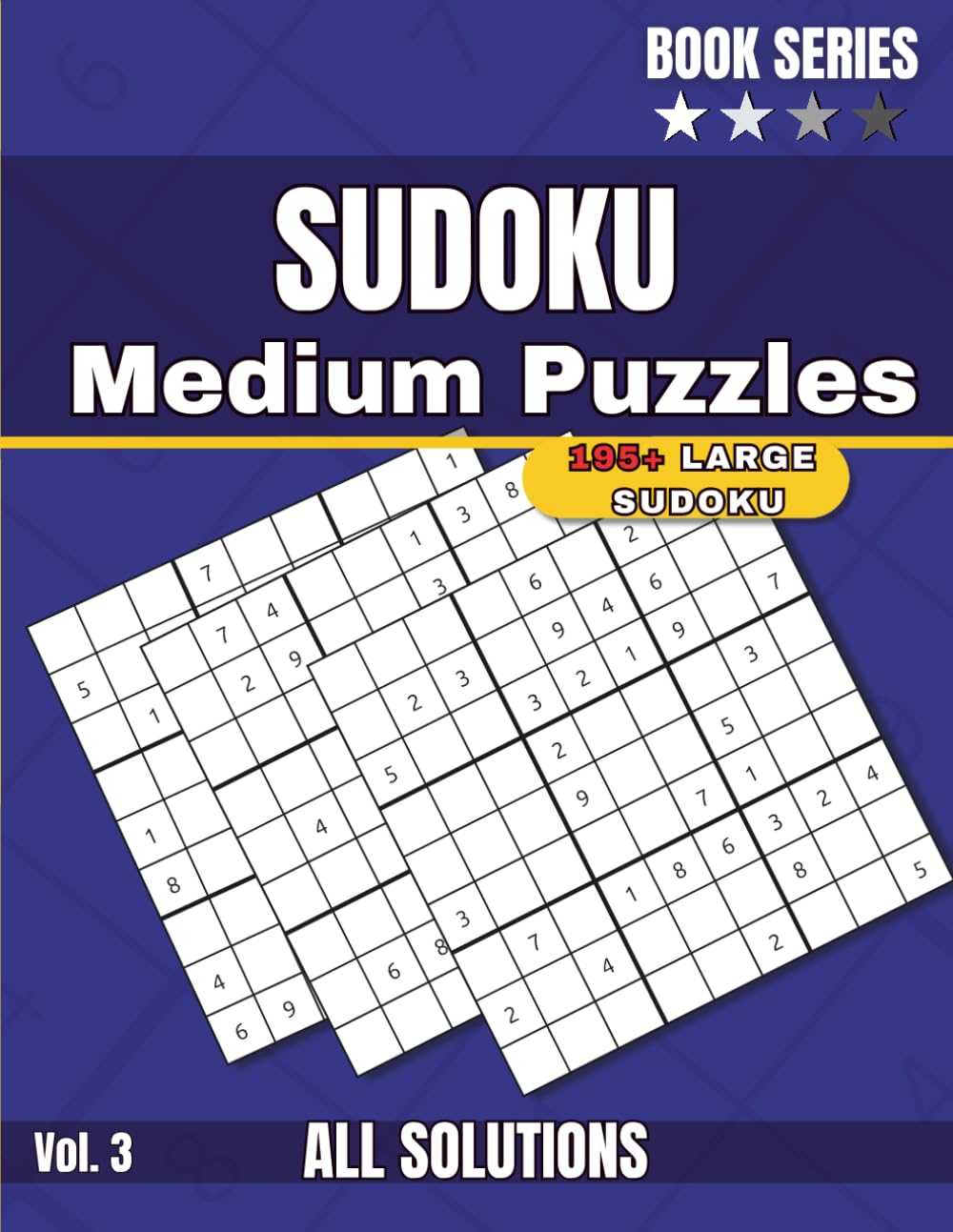SharpMind Sudoku for Eye Strain Relief: 195+ Large-Print Medium Puzzles for Adults, Seniors, and Beginners Volume 3 (SharpMind Sudoku Series 1-3: Medium-Level Difficulty Large Print 195+ Puzzle Book)