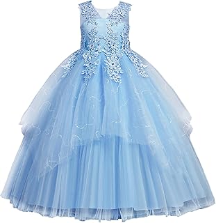 Flower Girl Dress for Wedding Kids Tulle Princess Long Dresses Father Daughter Dance Girls Vestidos Lace Embroidery - Buy now