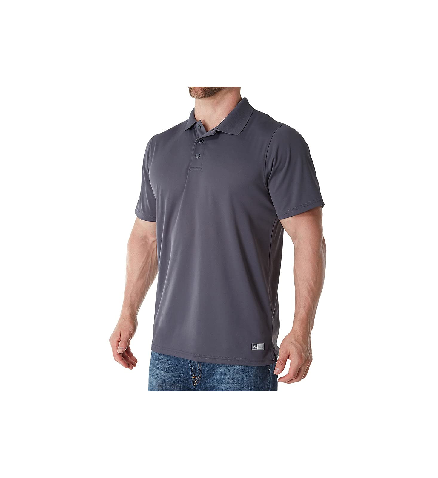 Russell Athletic Men's Stealth Dri-Power Performance Golf Polo Shirt, Xxl
