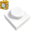 IQ Lego İkonik 1x1 Plakalı Gece Lambası - Beyaz LP50, Gençler, Çocuklar ve Yetişkinler için Yumuşak Silikon Renk Değiştirme Işığı - Rahat Bir Ortam için Günlük Beyaz Lego Gece Lambası