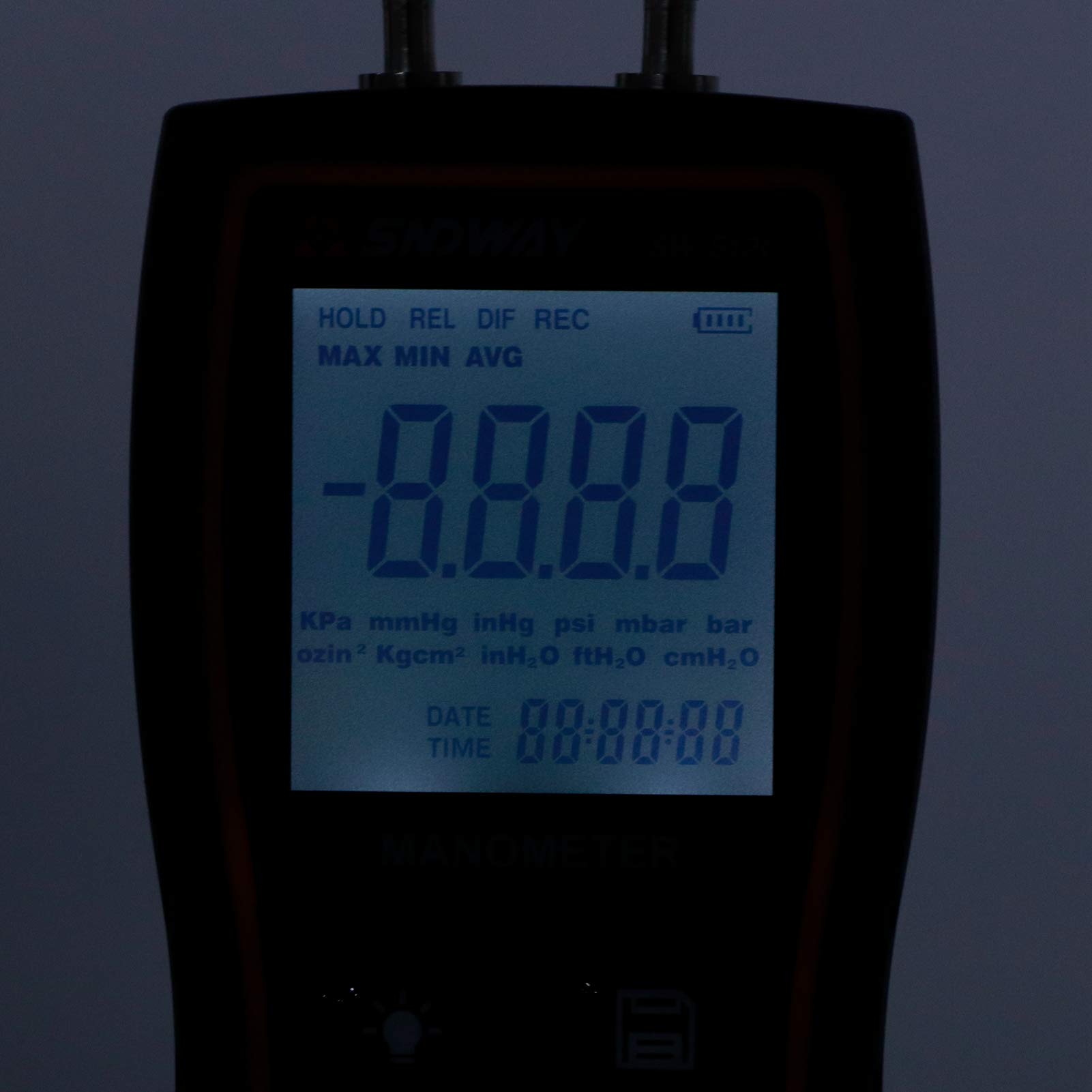 Alomejor Manómetro Diferencial Medidor Digital ±103.42KPA Probador de Presión de Aire Portátil de Alta Precisión para Técnicos de HVAC, 12.9x6.4cm ABS