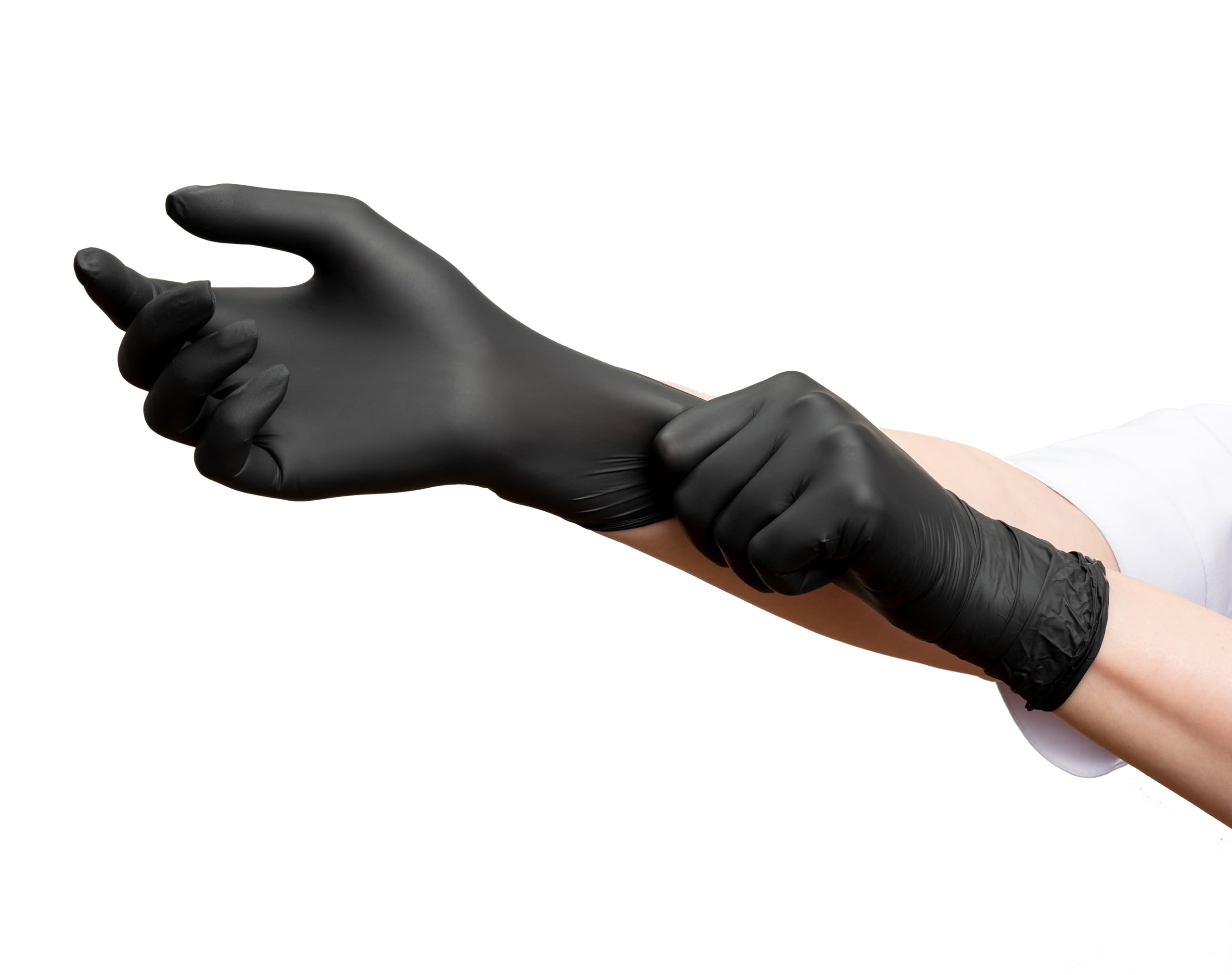 Guanti In Nitrile Neri Monouso - Confezione Da 100 - Taglia Media - Senza Lattice - Per Meccanica, Pulizie E Giardinaggio - Foto 7