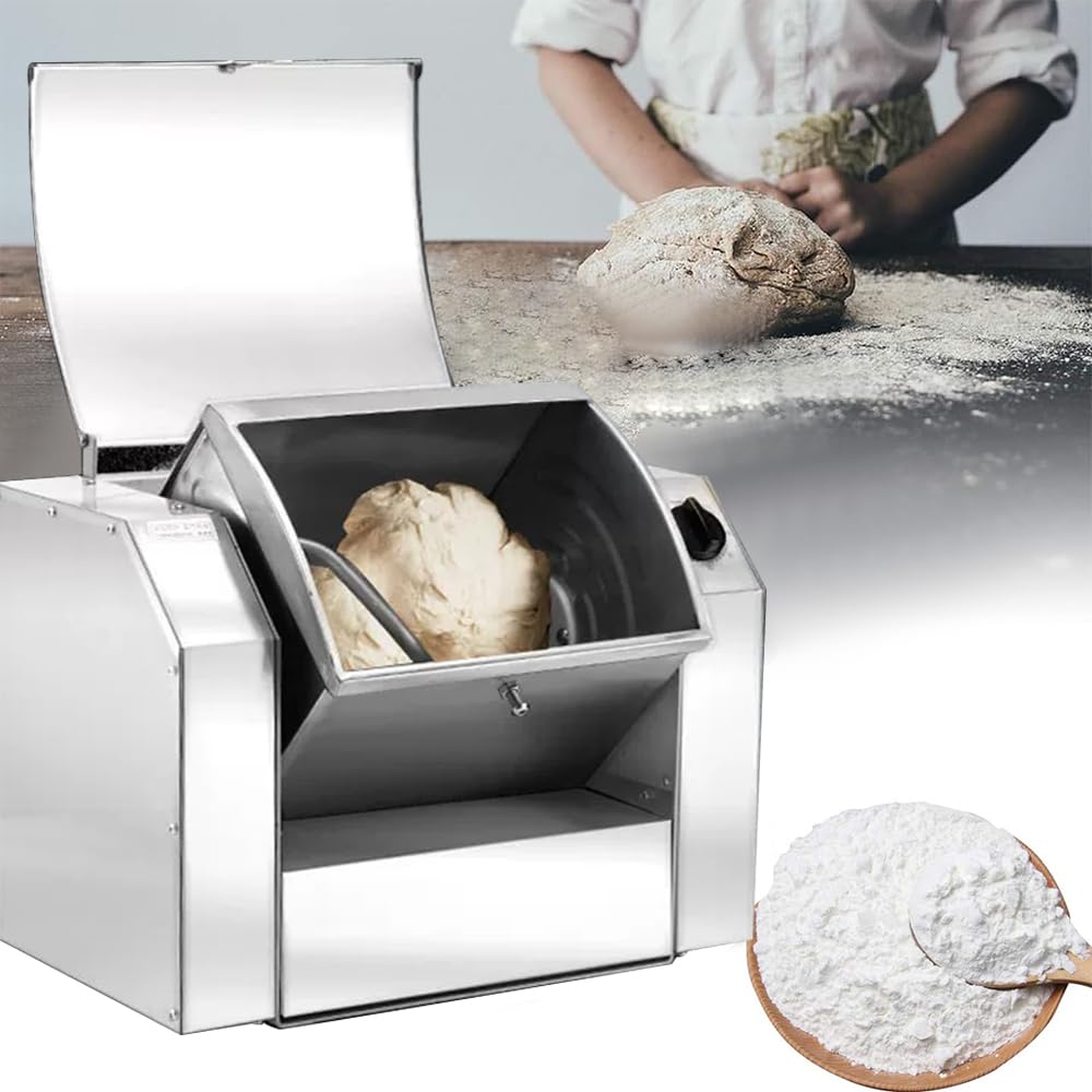 Macchina Per Impasto Per Impasto Completamente Automatico Da 220 V, Capacità Di 5 Kg, Miscelatore Di Farina in Acciaio Inossidabile, Efficienza Di Produzione 50 Kg/H,Timing style