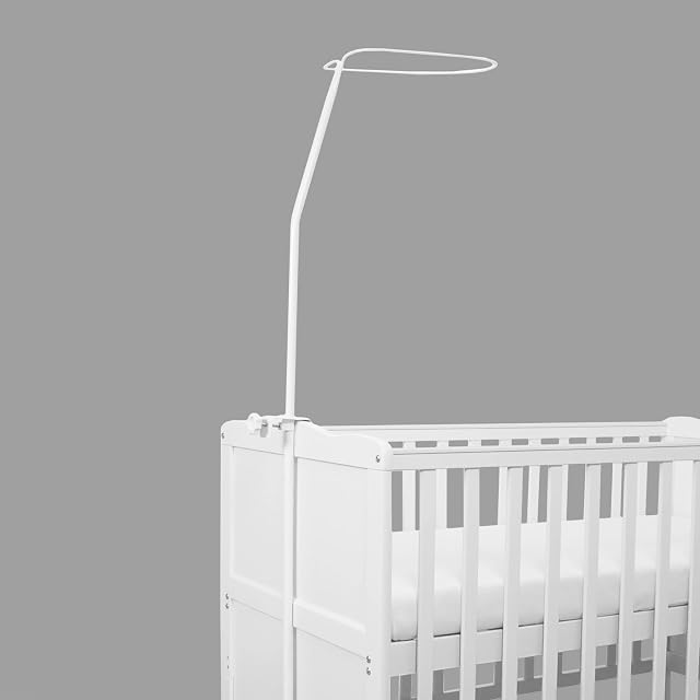 Oval Shape Canopy/Drape/Mosquito Net Holder Fits Cots and Cot Beds 150 cm White (Universal Cot Clamp Holder)
