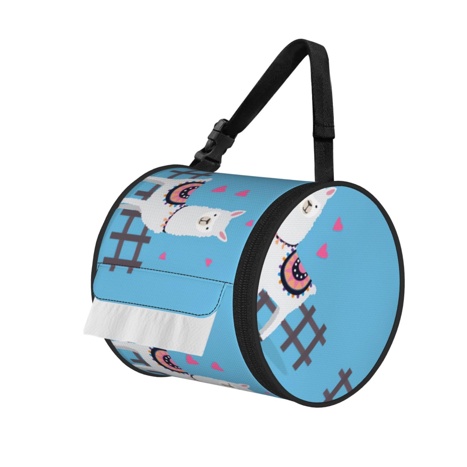 Cute Alpacas Print Fashion Tissues Organizer Box, Hanging Tissue Holder For Purse Coins For Car Office Daily Outing