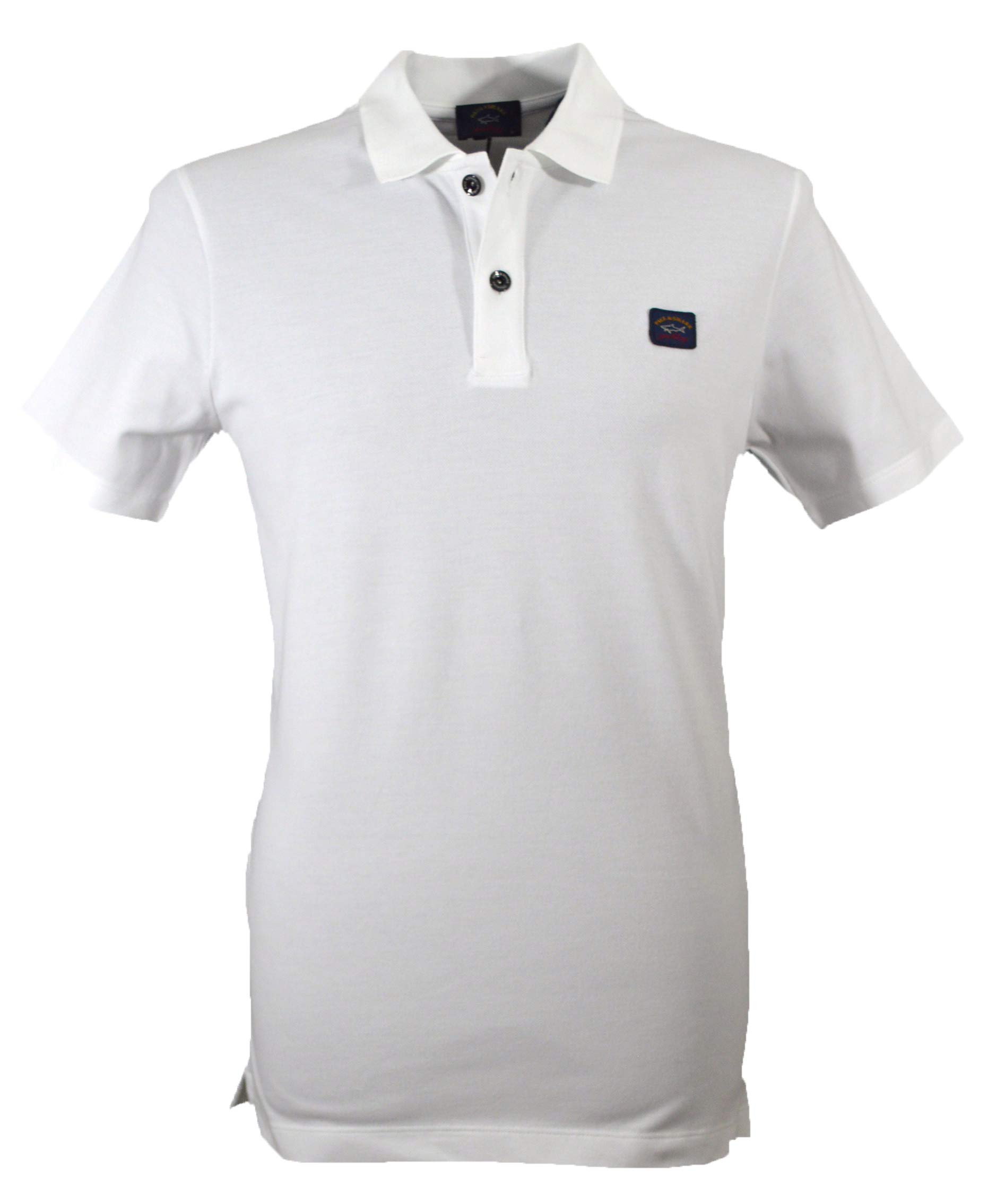 Paul and Shark Hombres Polo de algodón Piqué Blanco