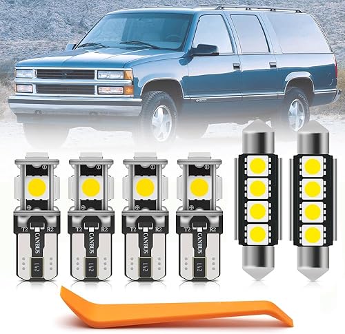 14 piezas de bombillas LED blancas para luces interiores para Chevy Suburban 1992 1993 1994 1995 1996 1997 1998 1999 Luces de mapa, cúpula, puerta,