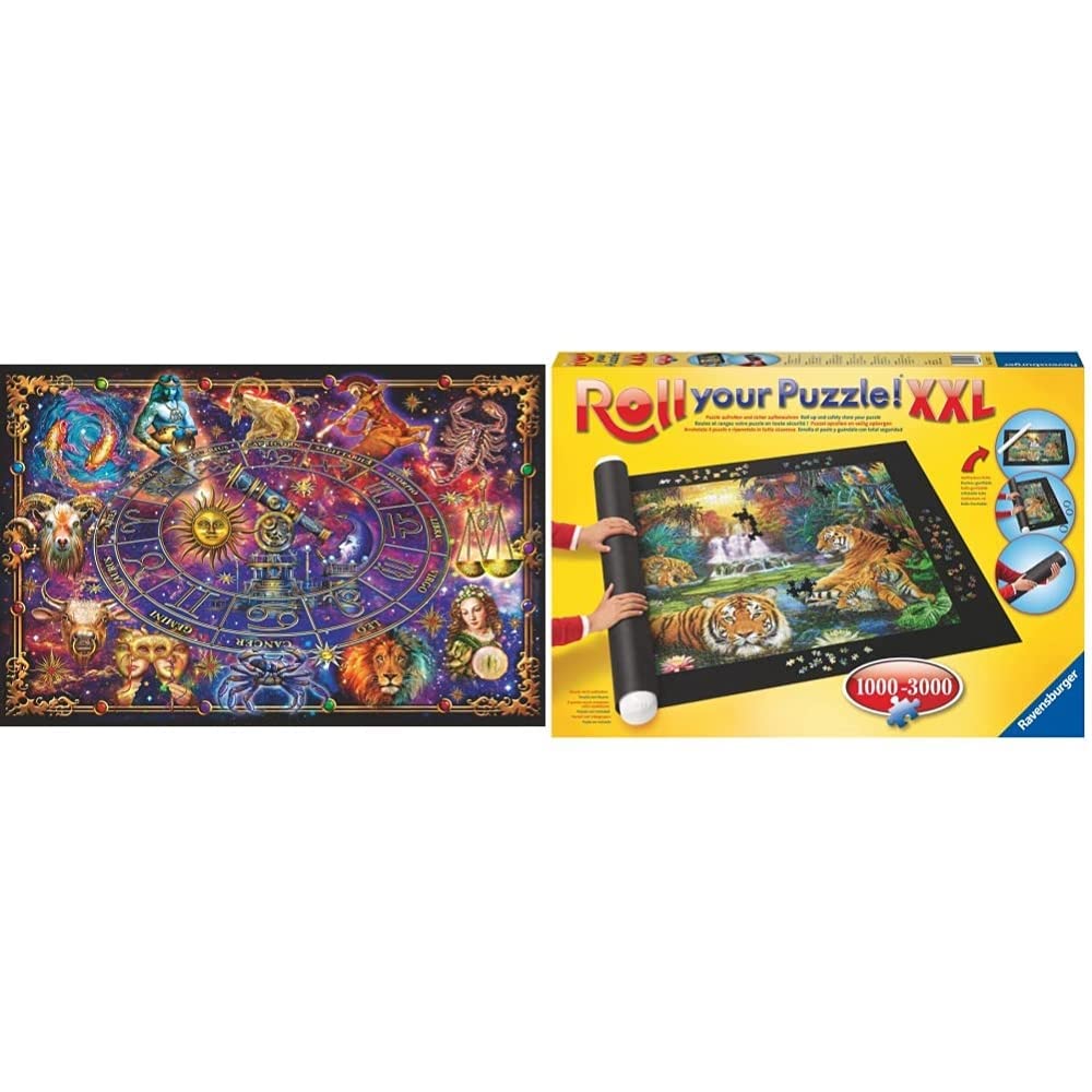 Ravensburger Puzzle 16718 - Sternzeichen - 3000 Teile Puzzle & Ravensburger Roll Your Puzzle XXL - Puzzlematte für Puzzles mit bis zu 3000 Teilen, Puzzleunterlage zum Rollen