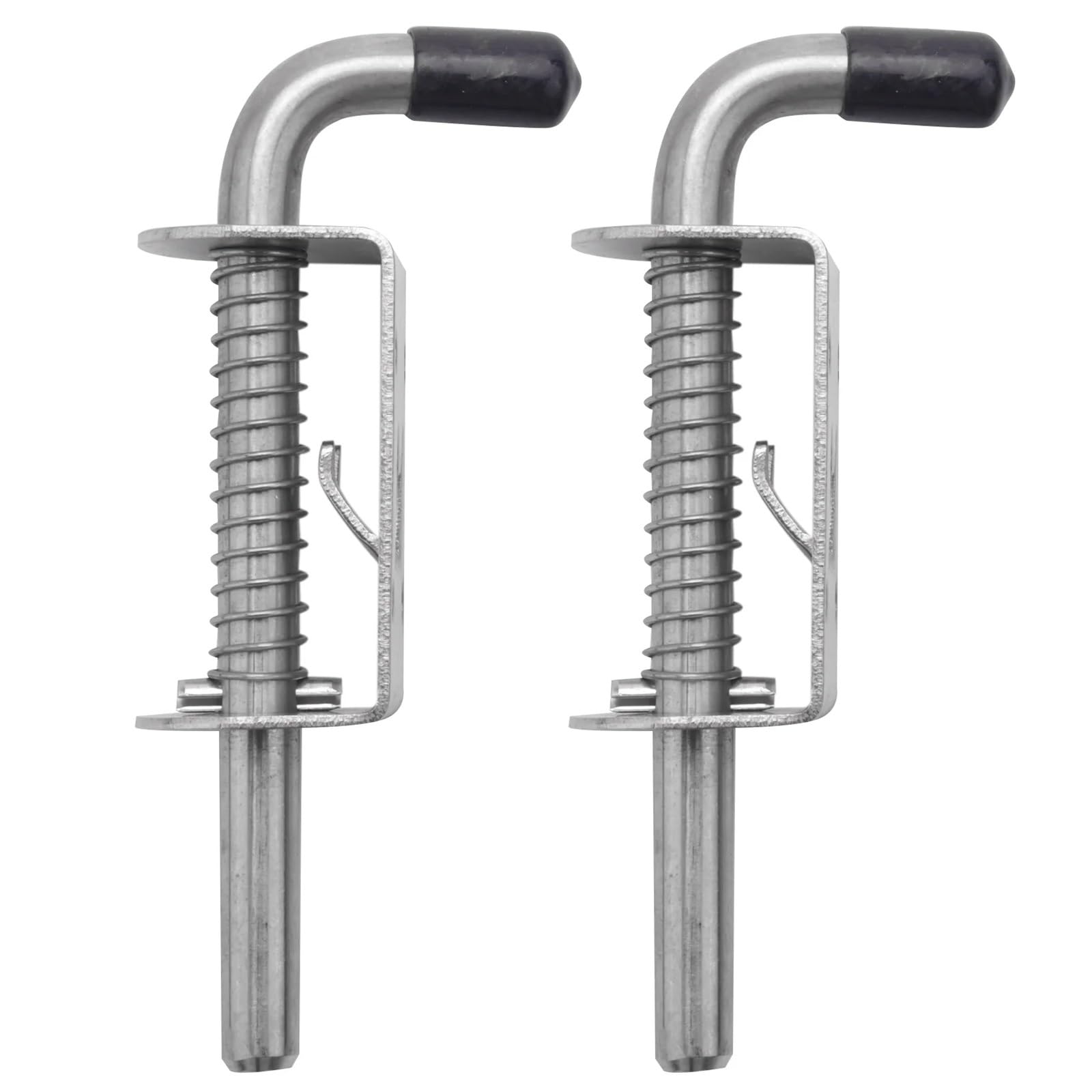 Spring Latch 4Pcs 5 Inch Stainless Steel Spring Loaded Latch Pin Barrel Bolt 2mm Thickened Door Lock Brushed