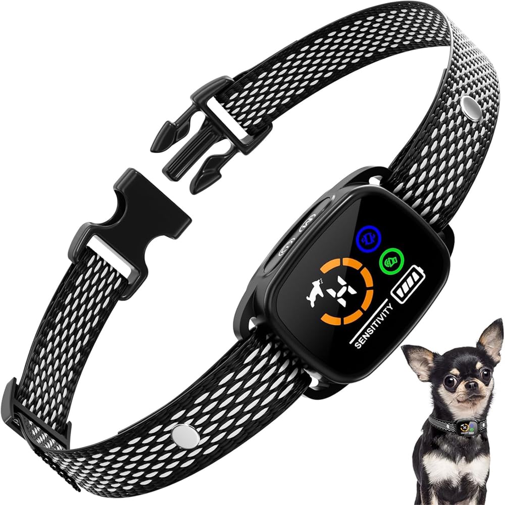 YARDHOBI Dog Bark Collar, Rechargeable Smart Collar, No Shock Small Dog Bark Collar, Anti Barking Training Collar with 6 Adjustable Sensitivity Beep Vibration, Bark Collar for Small Dogs