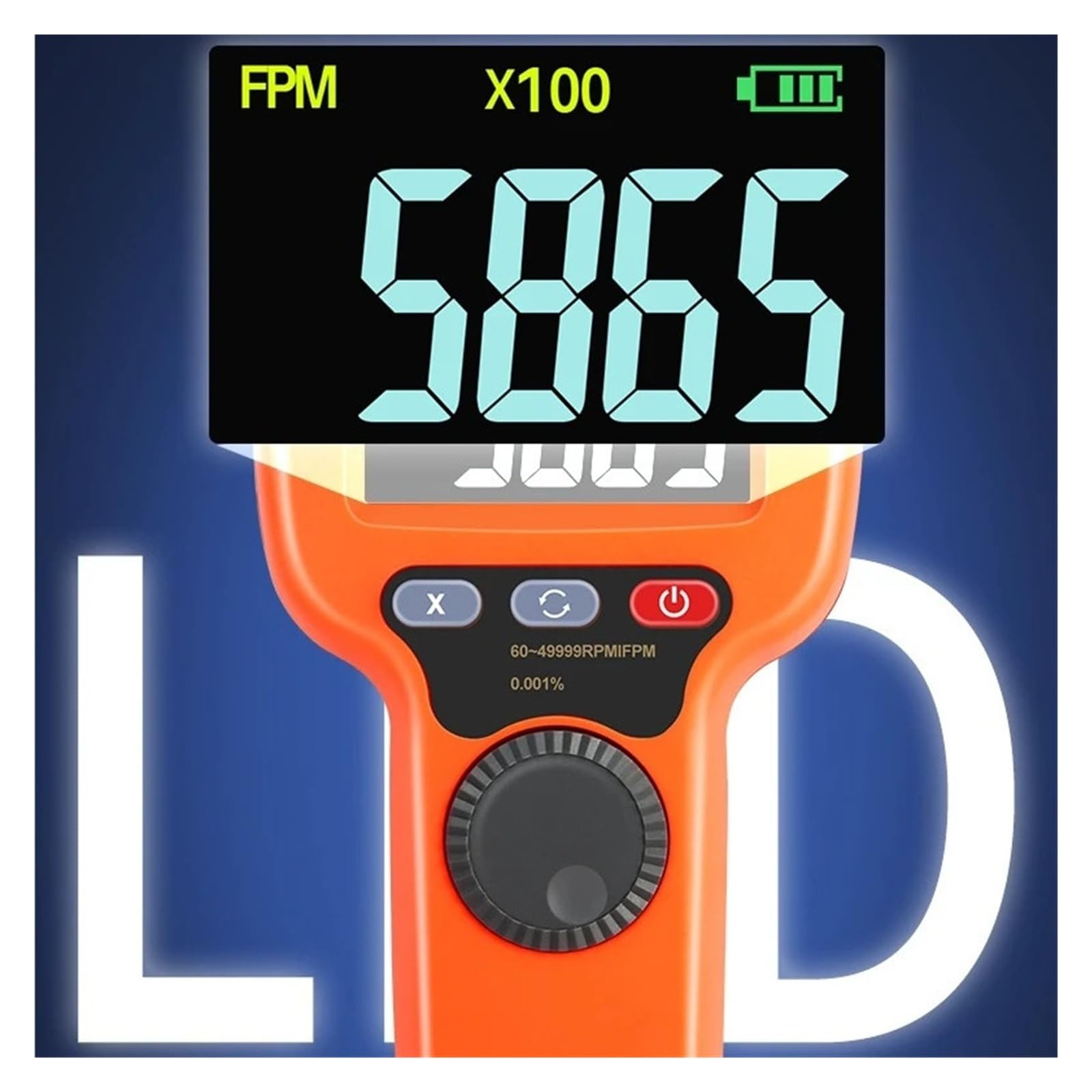 Estroboscopio LED portátil de mano, probador de velocidad del motor, tacómetro digital sin contacto Alta Luminancia(6800)