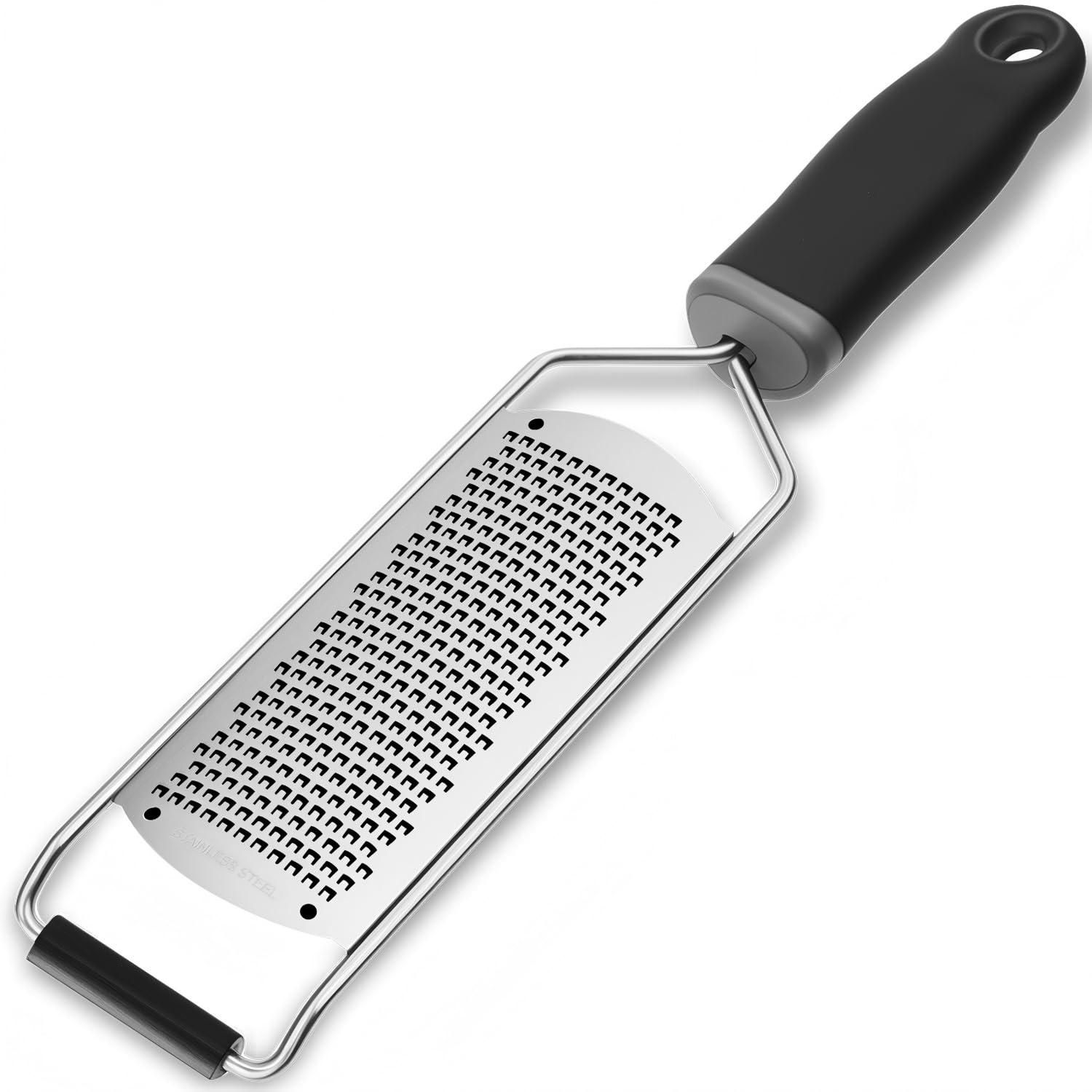 Upgraded Lemon Zester & Cheese Grater, Food Grade Stainless Steel None-Slip Hand Fine Grater for Garlic, Ginger, and Chocolate, Durable and Easy-To-Clean(Dishwasher Safe)