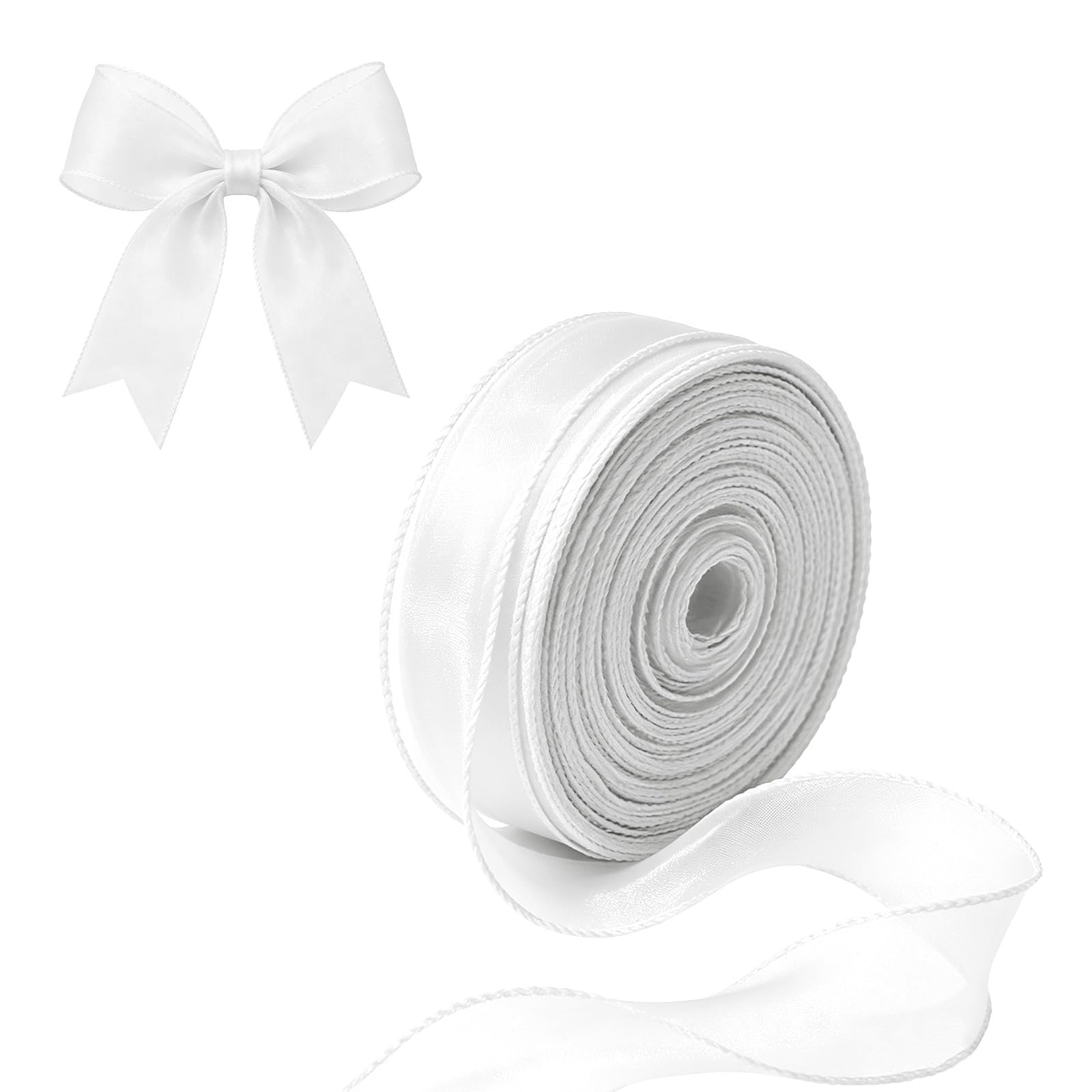 Oblihumoy White Organza Ribbon 45m x 4cm Each