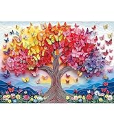 1000 Piece Jigsaw Puzzle for Adults - Vibrant Butterfly Tree with Colorful Blossoms, Challenging ...