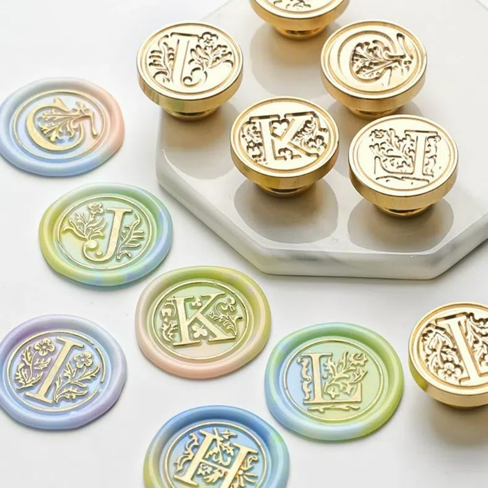 2 Tampons à Cire Alphabet Vintage Lettre D - Poignée Bois Et Tête Laiton Amovible 25 Mm, Pour Invitations