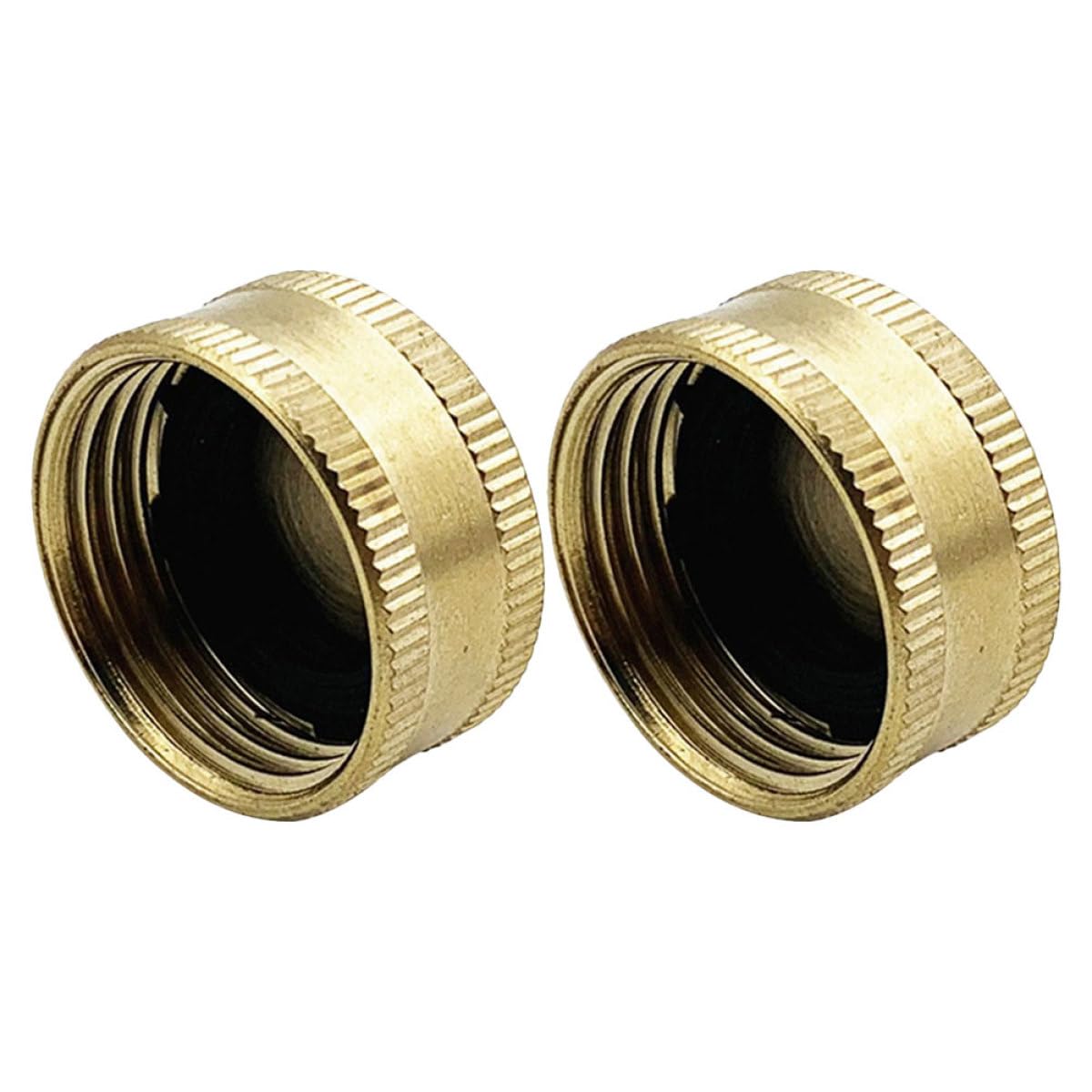 SHINEOFI 2Pcs Brass Garden Hose End Stopper 3/4 Inch Female Connector Easy to Connect and Disconnect No Leaking Hose Stopcap for Water Spigot and Splitter