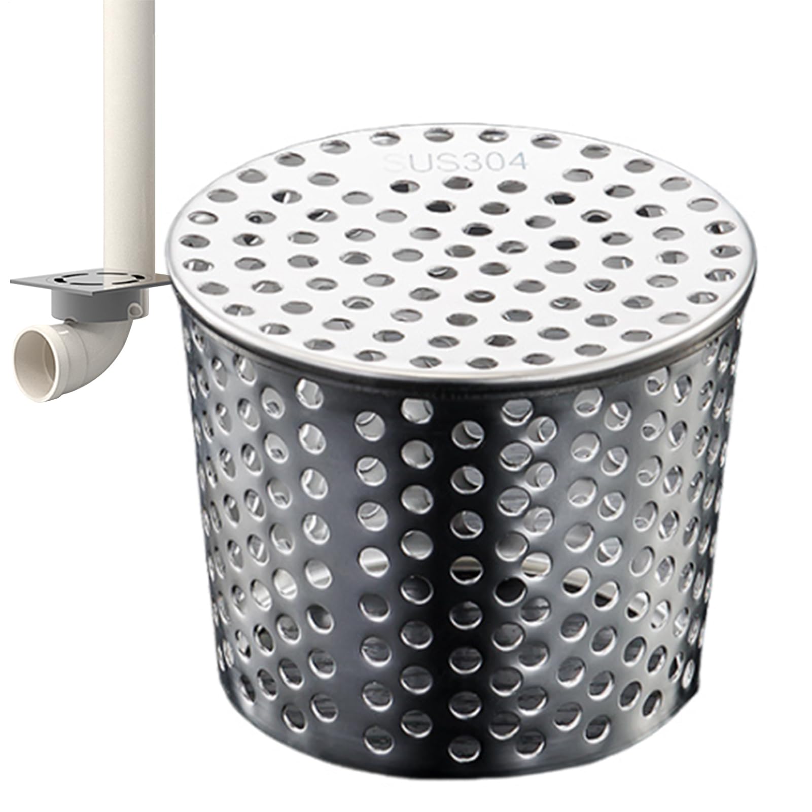 Kratka wyłapująca liście, stal nierdzewna, 100 mm, rynna dachowa, ochrona liści, kratka do rury spustowej, ochrona rynny dachowej, do rur dachowych, odpływów i rur spustowych, 50-63/68-83/85-100 mm