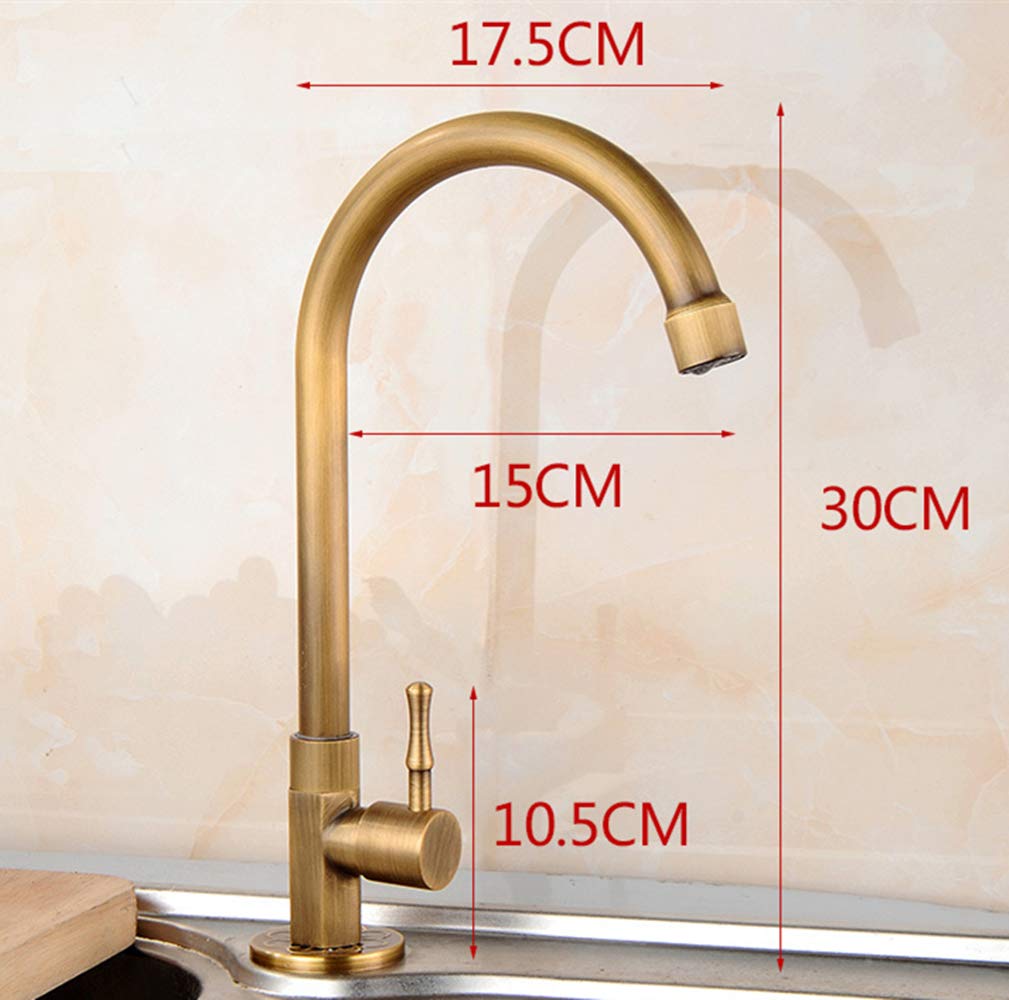 Einhebel Einloch Messing Kaltwasser Wasserhahn 360 Grad drehbar Bad Waschbecken Wasserhahn Küche Armaturen