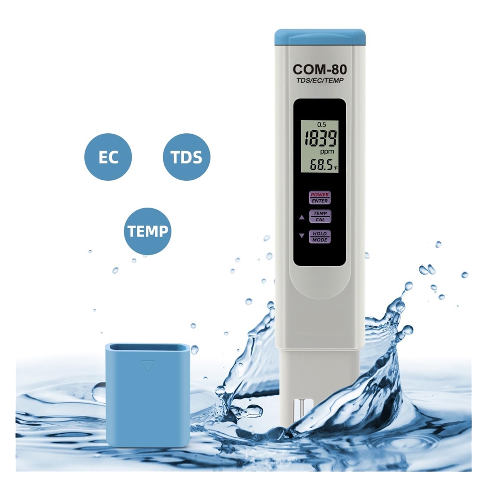 Miernik Temperatury TDS EC COM-80 Monitor Całkowitych Rozpuszczonych Ciał Stałych Tester Przewodności Do Hydroponiki Akwariowej Wody Pitnej Szybkie I DokłAdne Wykrywanie