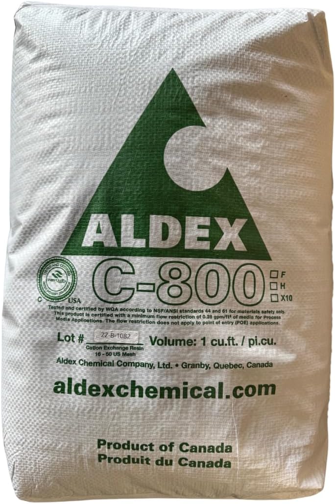 Aldex C800 8% Crosslinked Water Softener Resin, 1 Cubic Foot