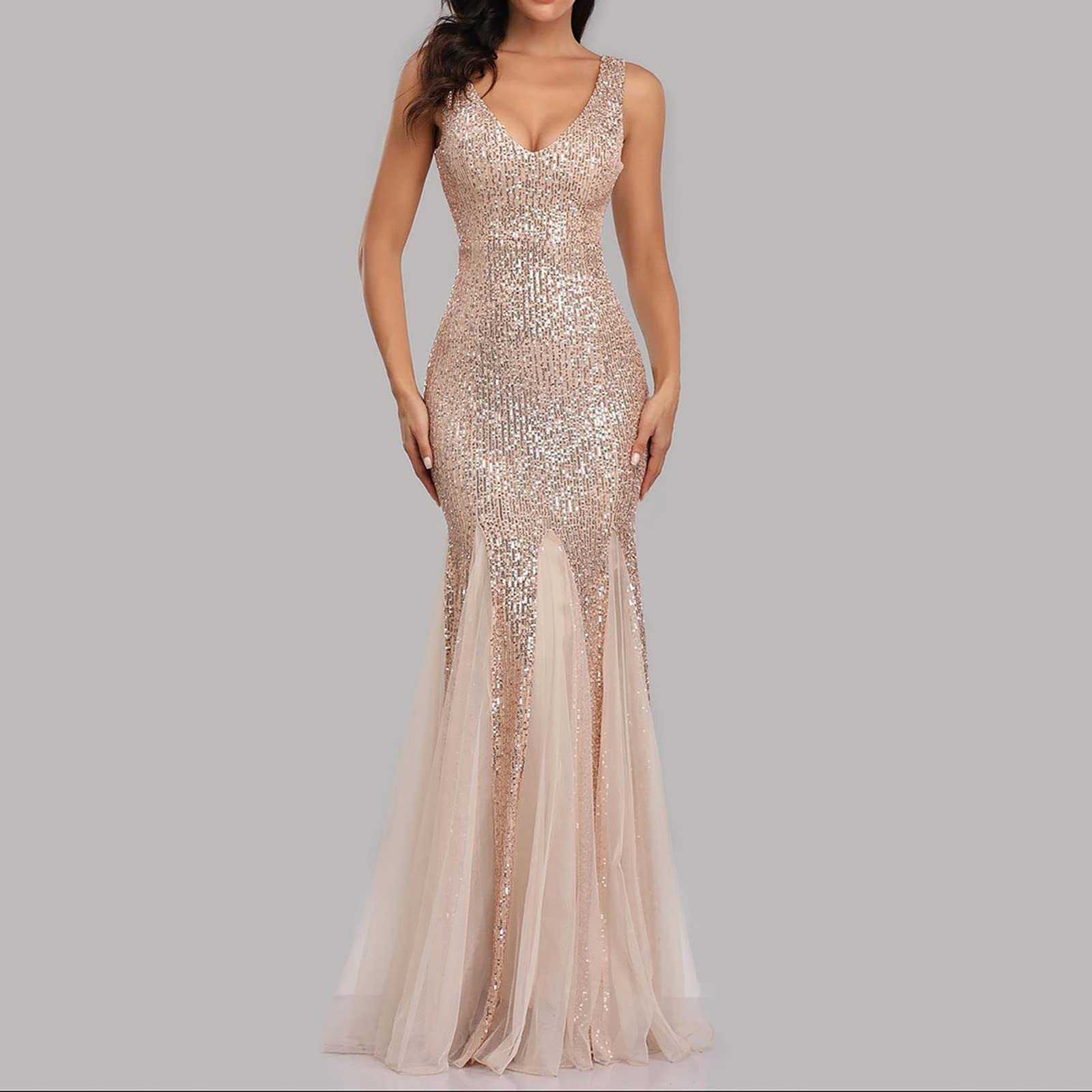 Dresses Donna Eleganti Vintage Damigella d'Onore Cerimonia Abito da Donna Banchetto Eleganti Lunghi Ruffled Vestito da Sera Curvy Spalline da Sera Abiti Donna Cocktail