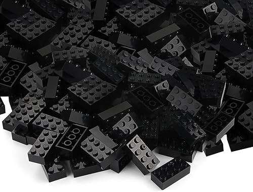 Feleph Juego de 320 piezas de bloques de juego creativo de construcción clásica de ladrillos negros de 2 x 4, accesorios de juguete compatibles con