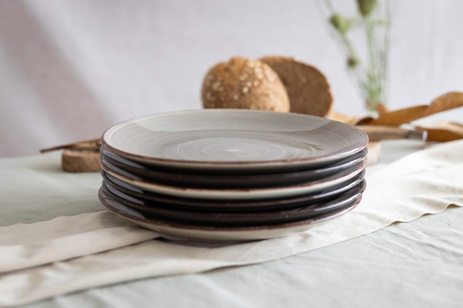 Cookinglife Speiseteller Delice Grau, 6 Stück, Ø 26,5 cm, spülmaschinen- und mikrowellengeeignet