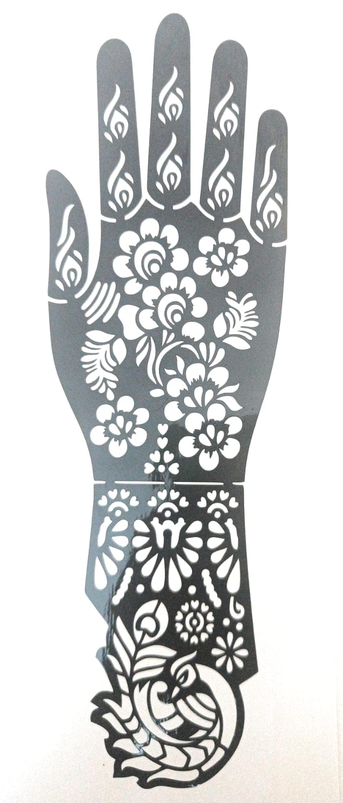 MRACE Henna Stencil Templates for Hand Design, Floral Pattern, Reusable Mehndi Art Stickers (Pack of 4) 1