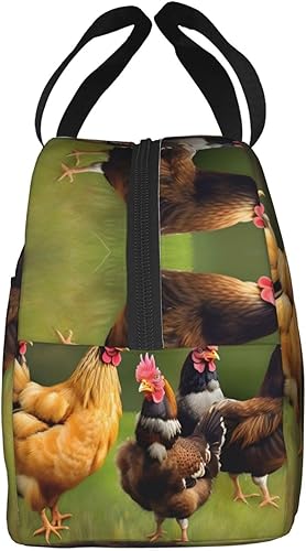 Miniatura 2 de Lonchera de trabajo, bolsa de almuerzo de viaje de gallo para mujeres y hombres, contenedor de almuerzo aislado reutilizable de gran capacidad