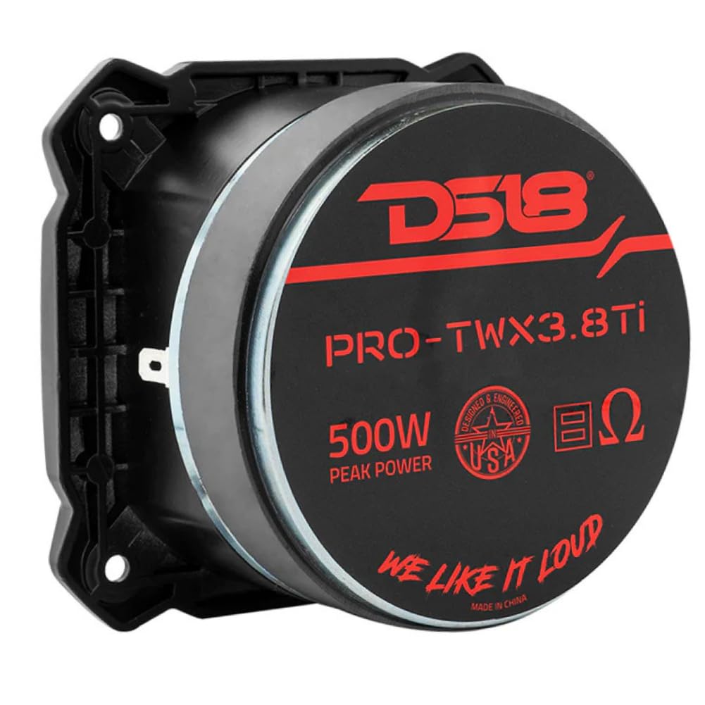 1 DS 18 PRO-TWX3.8Ti super bullet tweeter da 9,7 x 9,7 cm, da 250 watt rms 500 watt max, 8 ohm, 108 db spl, per casa, 1 pezzo + condensatore di installazione