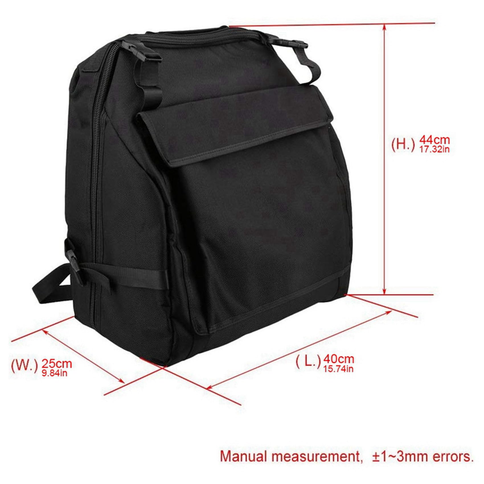 2 bolsas de almacenamiento de acordeón Oxford negras para 48 acordeones bajos, negro, negro, Negro
