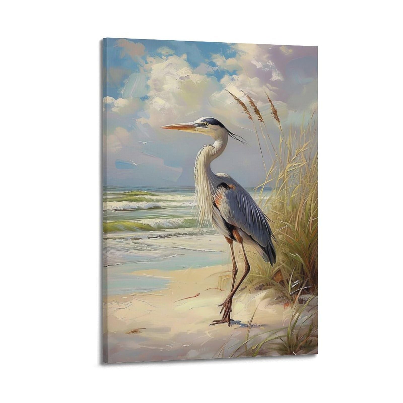ZSZWHJ Animal Artwork Poster Egrets by The Sea Poster Decorative Painting Canvas Wall Posters And Art Picture Print Modern Family Bedroom Decor Posters 20x30inch(50x75cm)