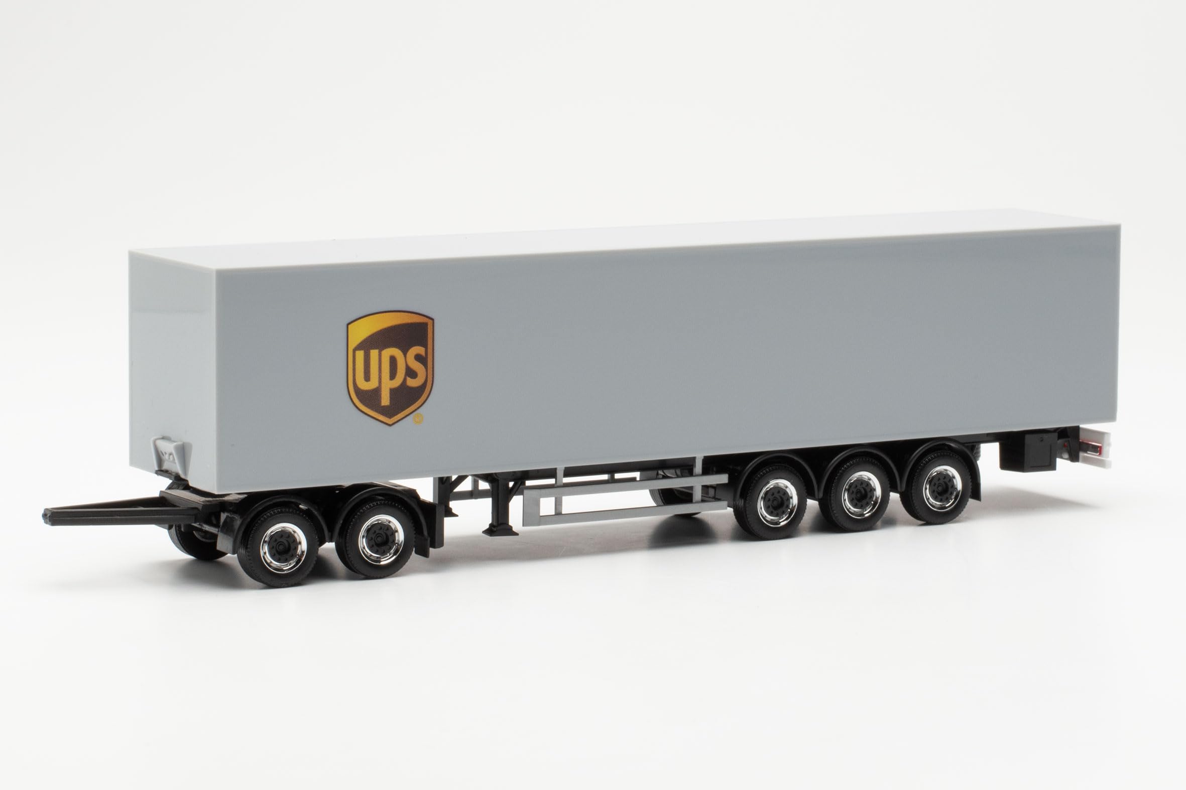 herpa LKW Modell Scania CR 20 HD mit Zwei Koffer-Aufliegern UPS Spanien (Spanien/Madrid), Miniatur im Maßstab 1:87, Sammlerstück, Made in Germany, Kunststoff